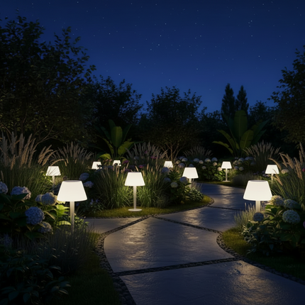Solar Mushroom Table Lamp | Dimmable, Warm Light, Indoor & Outdoor