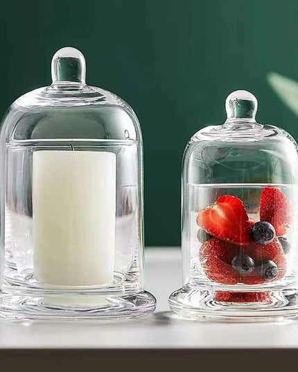 Elegant Glass Tealight Holder with Protective Dome for Timeless Home Decor