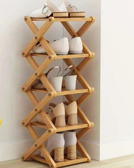 Stylish Multi-Tier Bamboo Footwear Organizer for Efficient Home Storage