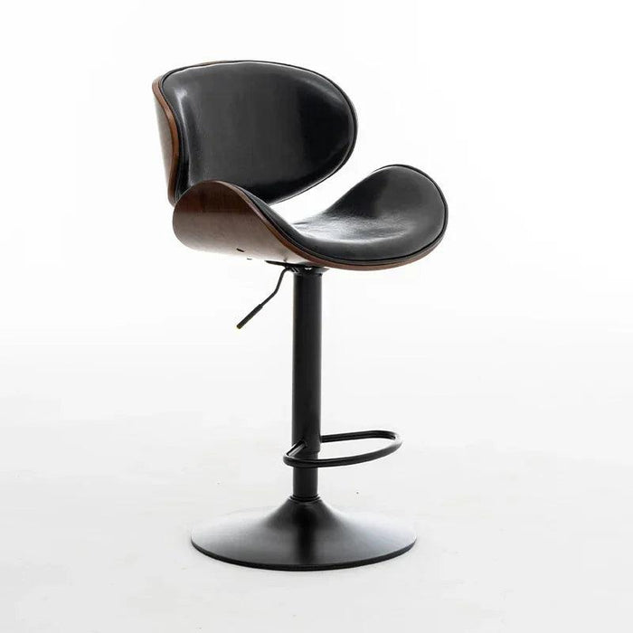 Luxurious Leather Adjustable Bar Chair - Modern Comfort and Style