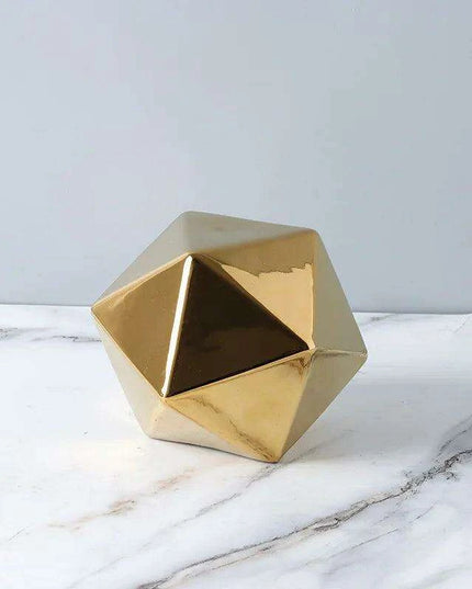 Elegant Marbled Ceramic Geometric Polyhedron Decorative Ball