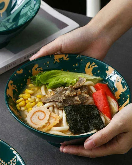 Chic Japanese Ceramic Ramen and Soup Bowl Collection - Essential for Elegant Dining Experiences