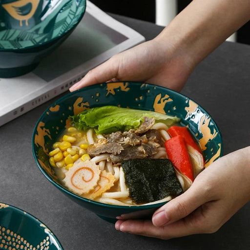 Chic Japanese Ceramic Ramen and Soup Bowl Collection - Essential for Elegant Dining Experiences