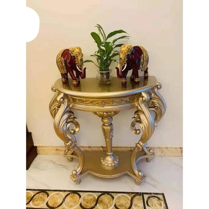 Vintage European Elegance Console Table with Intricate Carvings - Timeless Style & Practical Design