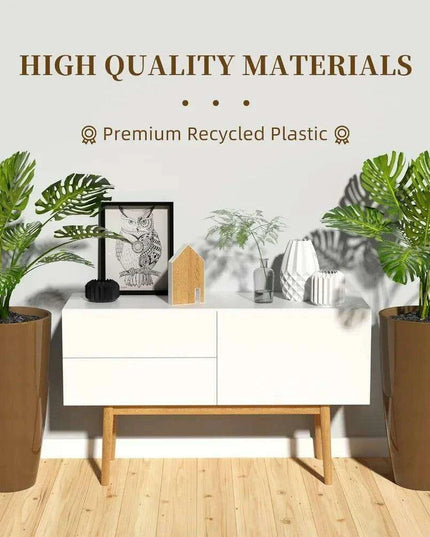 Elegant Pair of Tall Outdoor Planters - 21 inch Height for Stylish Garden Decor