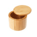 1Pc Bamboo Salt Box with Magnetic Swivel Lid - Stylish Kitchen Storage Container