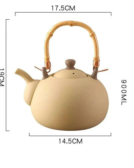 Artisan Clay Tea Set with Classic Kettle and Kung Fu Teapot for Elegant Brewing
