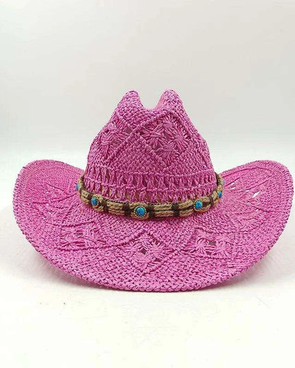 Handcrafted Unisex Denim Straw Cowboy Hat for Ultimate Summer Sun Protection