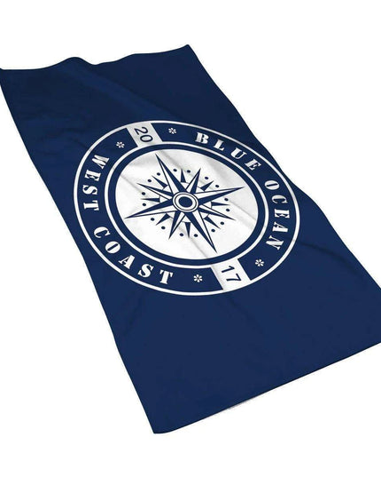 Customizable Luxurious Navy Blue Microfiber Towel - Your Perfect Travel Companion