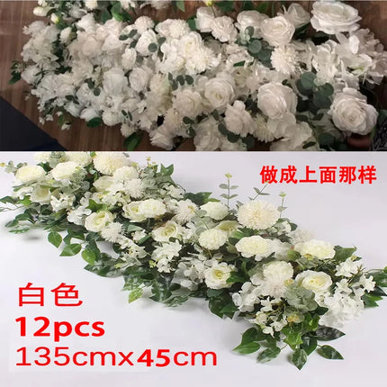 Silk Rose Flower Row Table Centrepiece