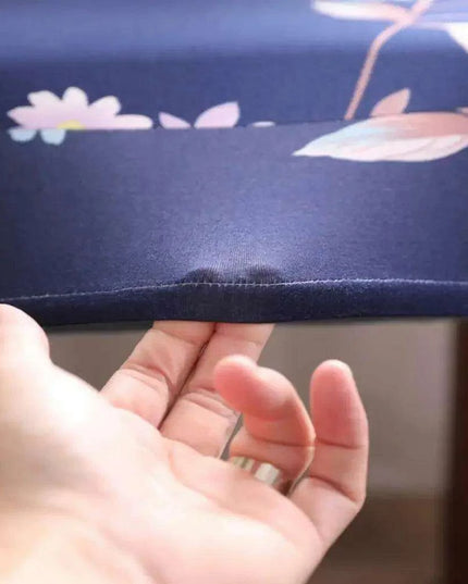 Chic Dark Blue Floral Slipcover for Nordic-Inspired Chairs