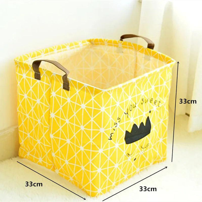 Chic Foldable Canvas Storage Basket for Kids and Babies