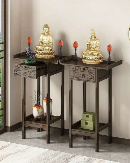 Classic Bamboo Entryway Table with Storage Drawer - Timeless Home Accent Furniture