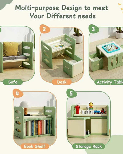Versatile 3-in-1 Kids Furniture Set: Table & Chair Combo for Growing Children