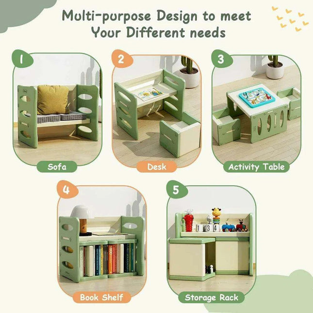 Versatile 3-in-1 Kids Furniture Set: Table & Chair Combo for Growing Children