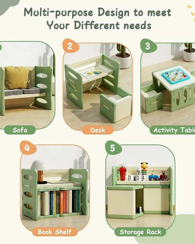 Versatile 3-in-1 Kids Furniture Set: Table & Chair Combo for Growing Children