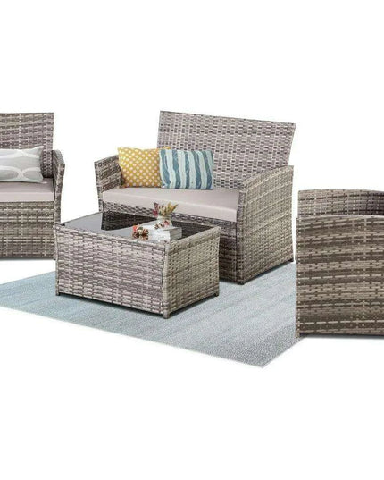 Versatile Outdoor Wicker Lounge Set for Patio and Garden