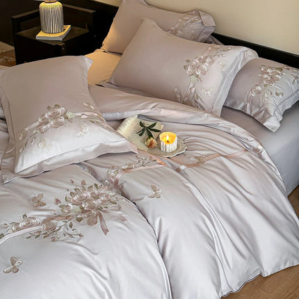 SVETANYA Cotton Embroidery Bedding Set - Double/Queen/King Size, Soft