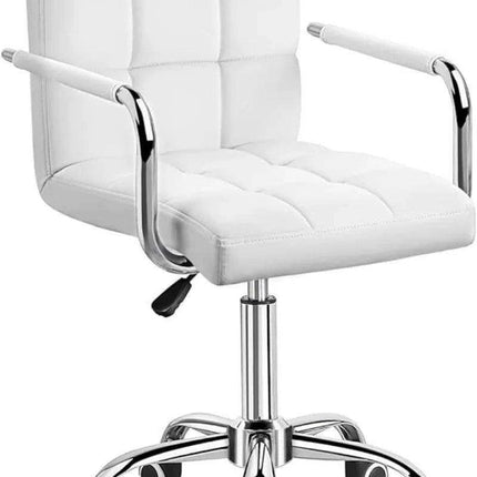 Sleek Adjustable Ribbed PU Leather Office Chair with Stylish Geometric Accents
