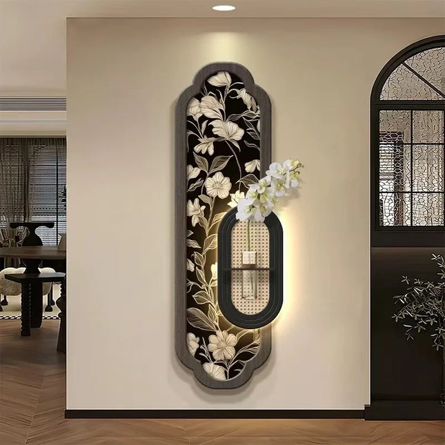 Retro Fusion Corridor Mural Lamp with Green Plants