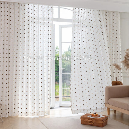Cotton-Linen Jacquard Curtain — Candy Colour, Custom Size