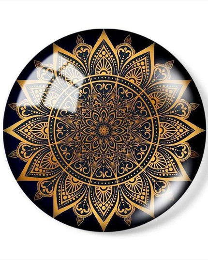 Luxurious Golden Glass Cabochon Set - 10 Pieces for Stunning Jewelry Creations