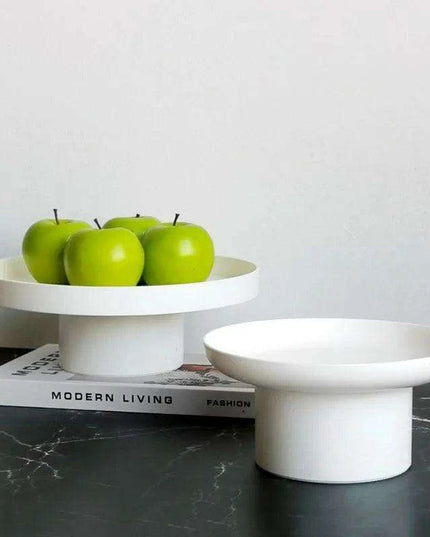 Chic Black and White Round Storage Tray - Versatile Organizer for Fruits, Perfumes, and Cosmetics