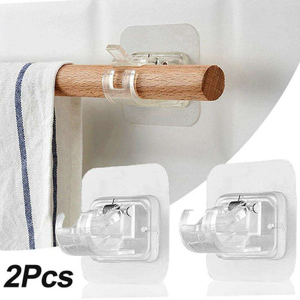 Heavy-Duty Waterproof Curtain Rod Brackets with Easy Peel-and-Stick Installation