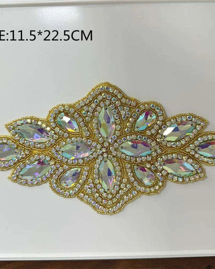 Glimmering Silver Rhinestone Floral Applique: Elegant Fashion Upgrade Accessory