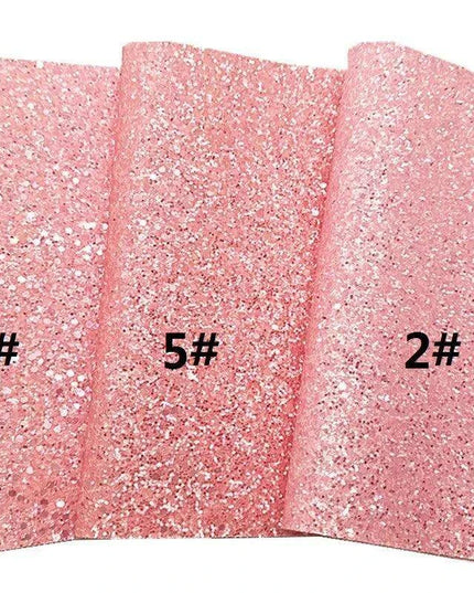 Sparkling Pink Chunky Glitter Faux Leather Craft Sheets - Essential for DIY Creators
