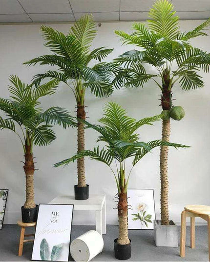 Lifelike Giant Faux Coconut Palm Tree - Ideal Tropical Decoration for Any Space