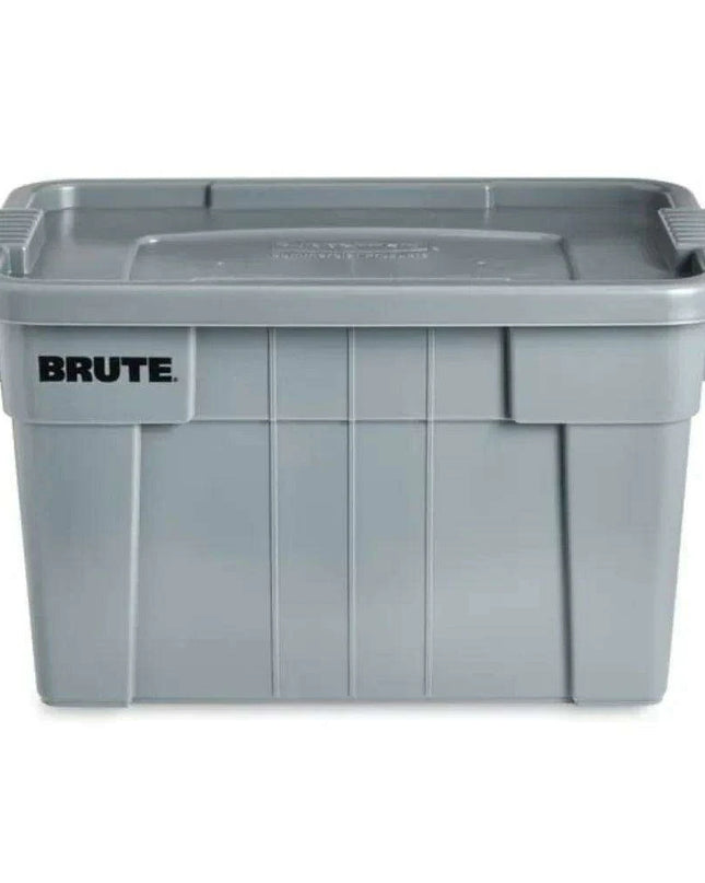 Set of 6 Heavy-Duty Gray Storage Bins with Lids for Versatile Organization and Moving Solutions