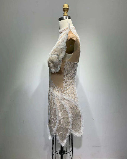 Chic Black Feather-Accented Bodycon Dress for Enchanting Evenings