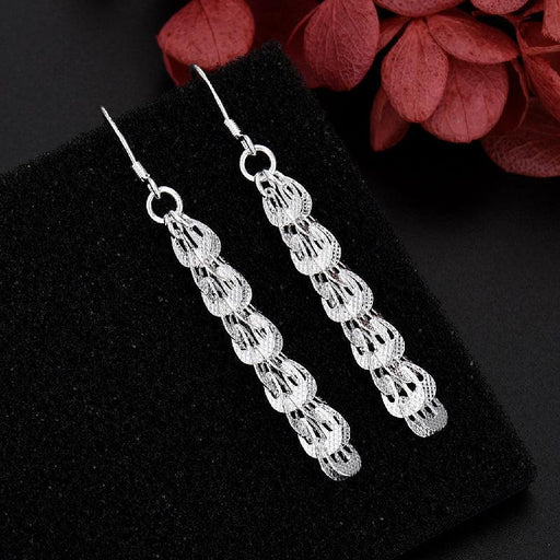 Sterling Silver Carved Pattern Jewelry Set for Elegant Women