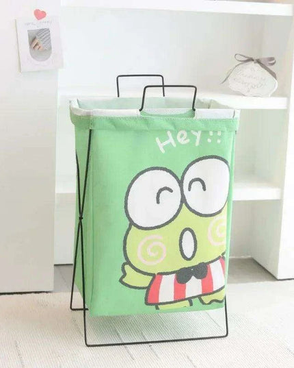 Hello Kitty Stylish Foldable Laundry Hamper: Sturdy Iron Frame & Waterproof Design - Spacious Organizer