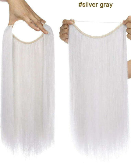 20-Inch Versatile Adjustable Invisible Wire Hair Extensions - Curly and Sleek Options