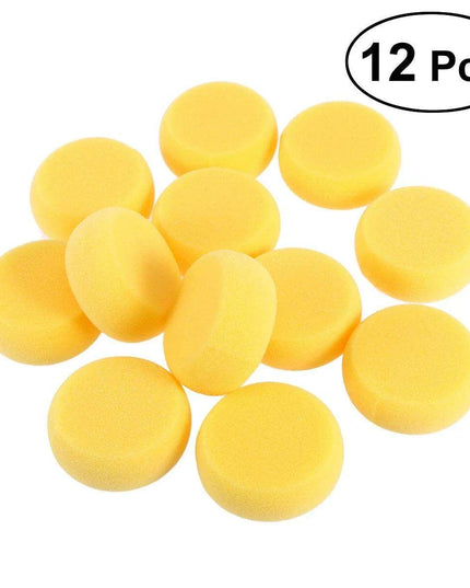 Golden Sunshine Creative Sponge Set - 12 Round Watercolor Tools for Artistic Expression