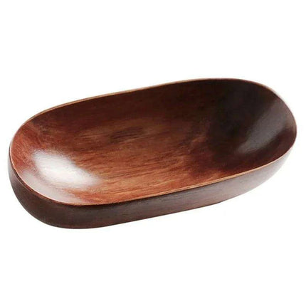 Natural Wood Oval Serving Tray for Elegant Fruit and Dessert Presentation