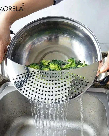 Premium Stainless Steel Drainer Pot with Baffle - Essential Kitchen Tool for Effortless Water Drainage
