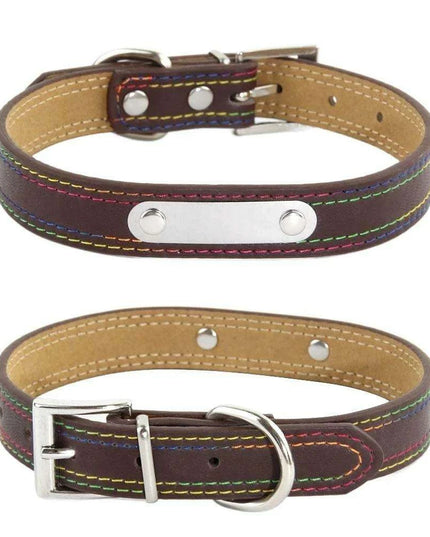 Glamorous Personalized Engraved Leather Dog Collar with Sparkling Accents