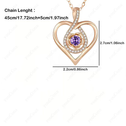 Birthstone Heart Pendant Necklace — Personalised Fine Jewellery Gift for Her