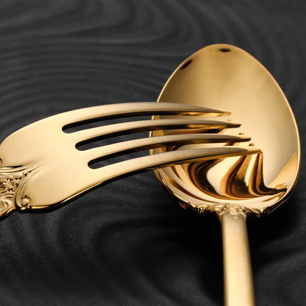 Gold-Finish 18/10 Stainless Steel Flatware — Individual Pieces | Très Elite