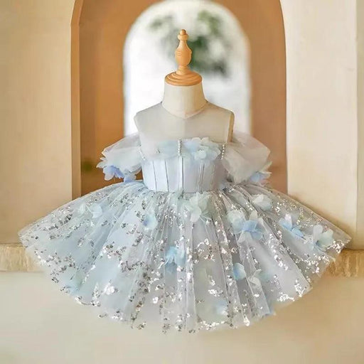 Charming Pink Princess Ball Gown for Girls - Ideal for Weddings, Birthdays, and Baptisms - A4134