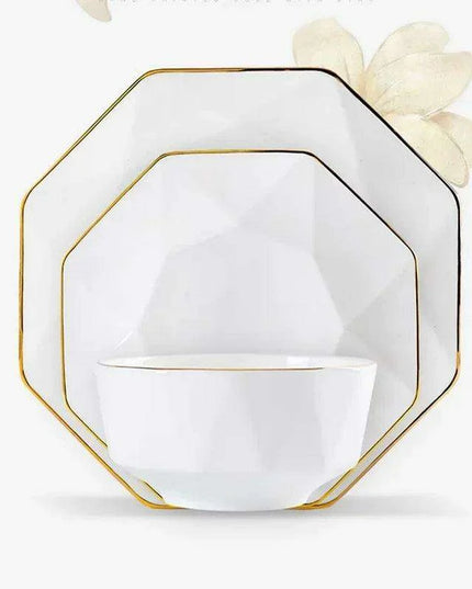 Enhance Your Dining Aesthetics with Portable White Ceramic Tableware and Cutlery Set