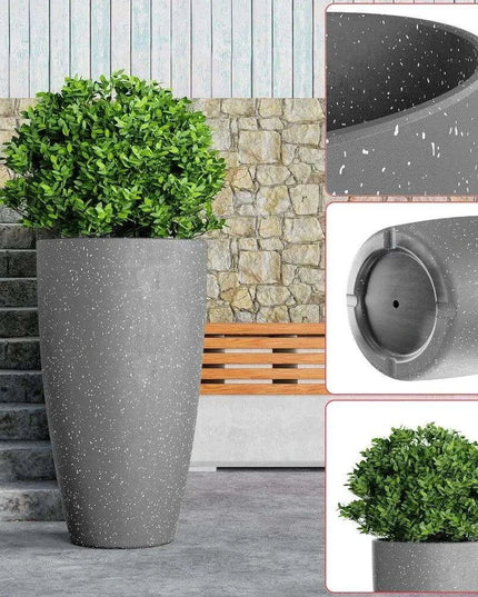 Elegant 21-Inch Planter Duo for Sophisticated Garden and Porch Aesthetics