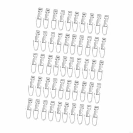 Curtain Glider Hooks — Pack of 50, Silent Plastic Runners