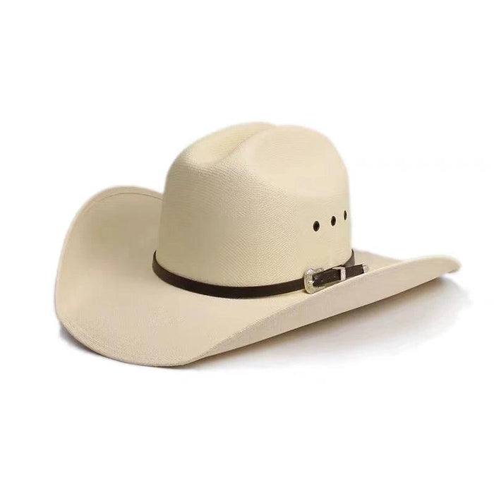 Stylish Handwoven Straw Cowboy Hat - Unisex Summer Sun Protection for 2023