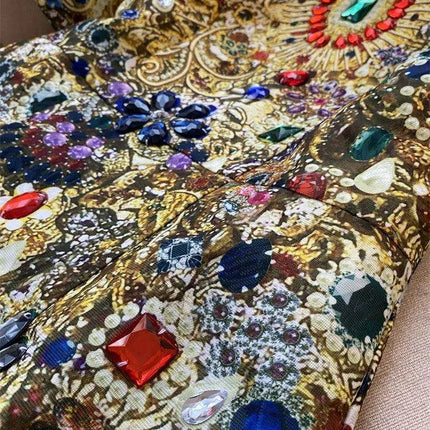 Elegant Vintage-Inspired Rhinestone Embellished Above Knee Dress