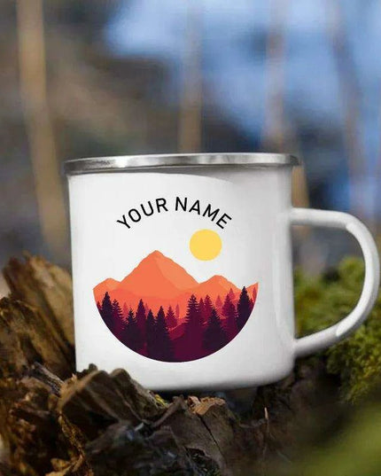 Customizable Enamel Camping Mugs for Memorable Outdoor Experiences - Personalized Coffee and Beer Cups