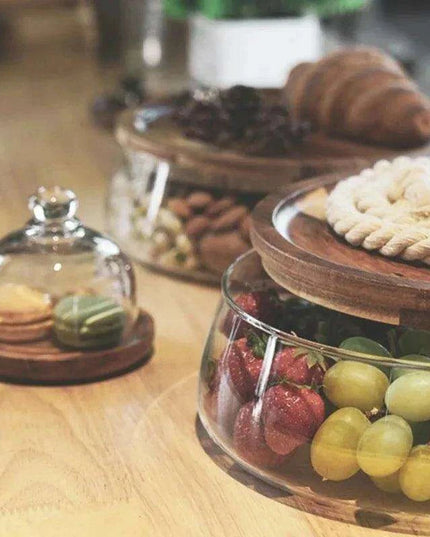 Stylish Eco-Friendly Glass Storage Jars with Acacia Wood Lids for Chic Kitchen Organization